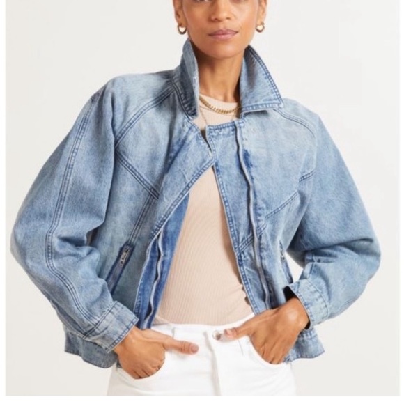 Blanknyc Wondering Why Denim Jacket - M - NEW Zip Up Blue Coat - Picture 4 of 10